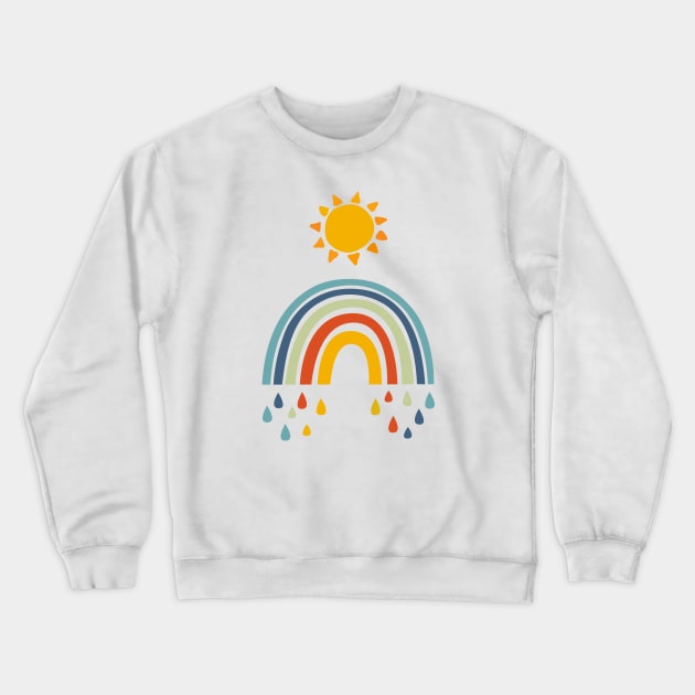 Rainbow and sun Crewneck Sweatshirt by grafart